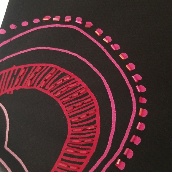 New York & Company Blk/Pink/ Red Knit Skirt with Beaded Detailing - Picture 6 of 6